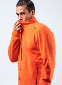 Mens Flame Red Full Zip Fleece Jacket