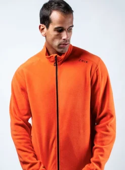 Mens Flame Red Full Zip Fleece Jacket