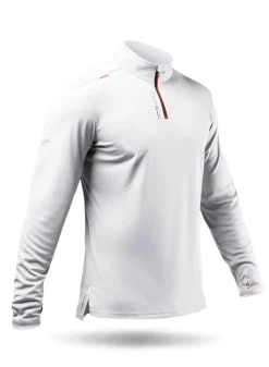 Mens Uvactive High Collar 1/4 Zip Top - White