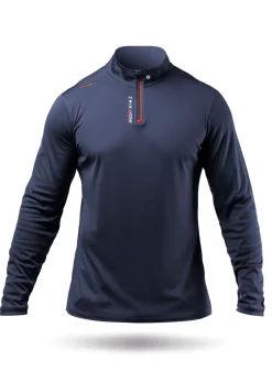 Mens Uvactive High Collar 1/4 Zip Top - Navy
