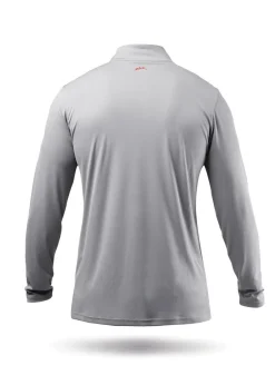 Mens Uvactive High Collar 1/4 Zip Top - Grey