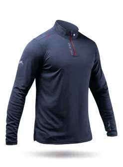 Mens Uvactive High Collar 1/4 Zip Top - Navy