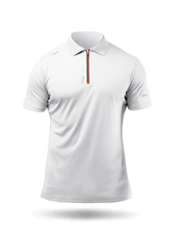 Mens Uvactive Zip Sports Polo - White