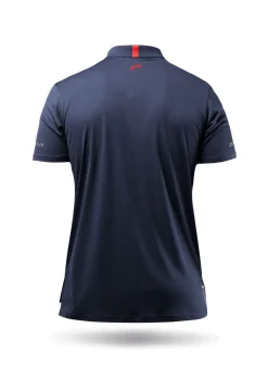 Mens Uvactive Zip Sports Polo - Navy