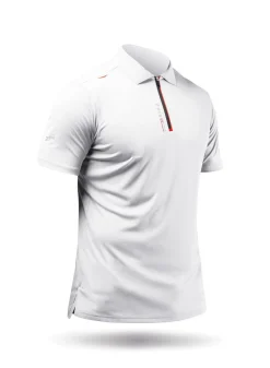 Mens Uvactive Zip Sports Polo - White
