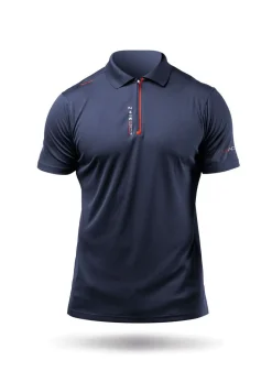 Mens Uvactive Zip Sports Polo - Navy