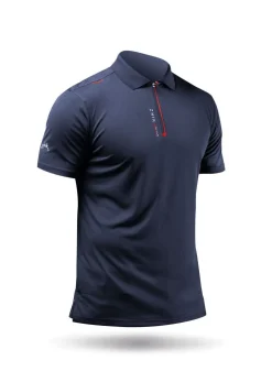 Mens Uvactive Zip Sports Polo - Navy