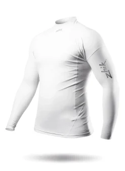 Mens White Eco Spandex Long Sleeve Top