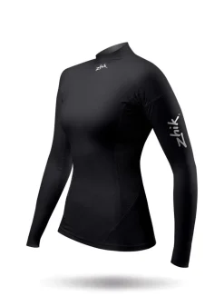 Womens Black Eco Spandex Long Sleeve Top