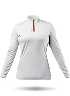Womens Uvactive High Collar 1/4 Zip Top - White
