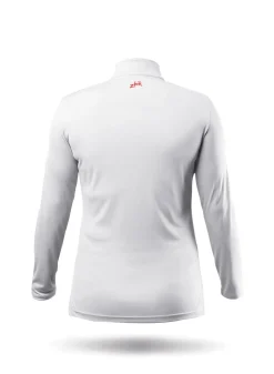 Womens Uvactive High Collar 1/4 Zip Top - White