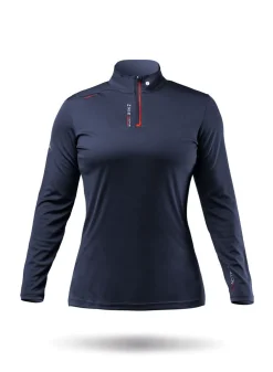 Womens Uvactive High Collar 1/4 Zip Top - Navy