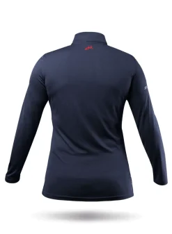 Womens Uvactive High Collar 1/4 Zip Top - Navy