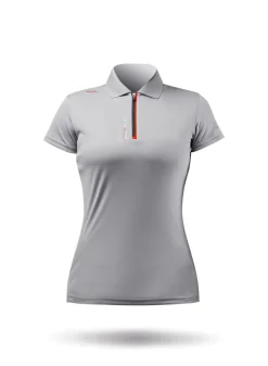 Womens Uvactive Zip Sports Polo - Grey