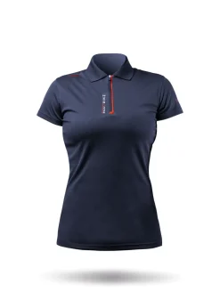 Womens Uvactive Zip Sports Polo - Navy