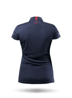 Womens Uvactive Zip Sports Polo - Navy
