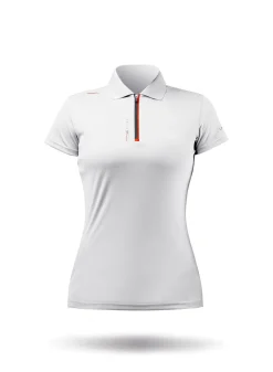 Womens Uvactive Zip Sports Polo - White