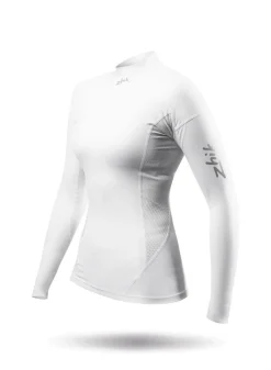 Womens White Eco Spandex Long Sleeve Top
